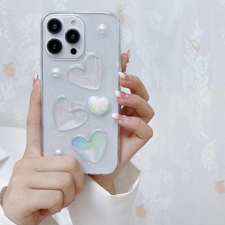 For iPhone 16e Love Epoxy TPU Phone Case(Transparent) - iPhone 16e Cases by PMC TechLife | Online Shopping South Africa | PMC TechLife | Buy Now Pay Later Mobicred