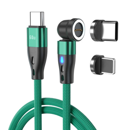 ENKAY PD60W Type-C to Type-C / 8 Pin Magnetic 540 Degrees Rotating Fast Charging Cable, Length:1m(Green) - Charging Cable & Head by ENKAY | Online Shopping South Africa | PMC Jewellery | Buy Now Pay Later Mobicred