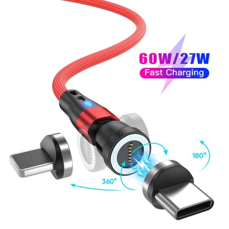 ENKAY PD60W Type-C to Type-C / 8 Pin Magnetic 540 Degrees Rotating Fast Charging Cable, Length:2m(Red) - Charging Cable & Head by ENKAY | Online Shopping South Africa | PMC Jewellery | Buy Now Pay Later Mobicred