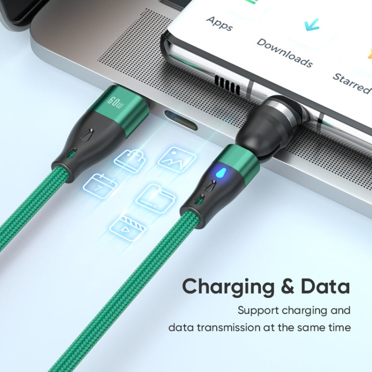 ENKAY PD60W Type-C to Type-C / 8 Pin Magnetic 540 Degrees Rotating Fast Charging Cable, Length:2m(Green) - Charging Cable & Head by ENKAY | Online Shopping South Africa | PMC Jewellery | Buy Now Pay Later Mobicred