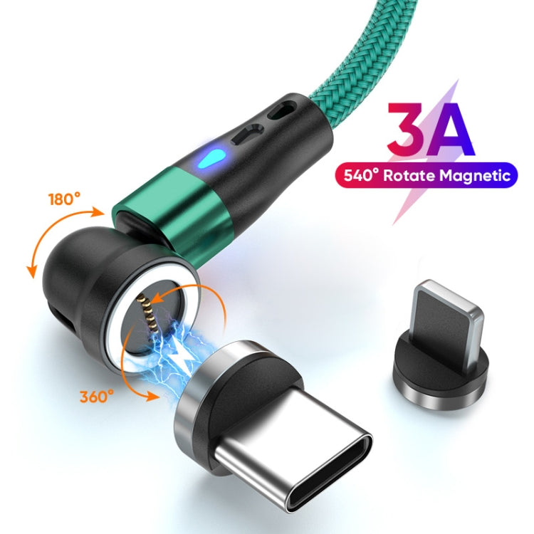 ENKAY 3A USB to Type-C / 8 Pin Magnetic 540 Degrees Rotating Fast Charging Cable, Length:1m(Green) - Charging Cable & Head by ENKAY | Online Shopping South Africa | PMC Jewellery | Buy Now Pay Later Mobicred