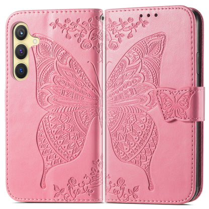 For Samsung Galaxy S24 5G Butterfly Love Flower Embossed Leather Phone Case(Pink) - Galaxy S24 5G Cases by PMC Jewellery | Online Shopping South Africa | PMC Jewellery