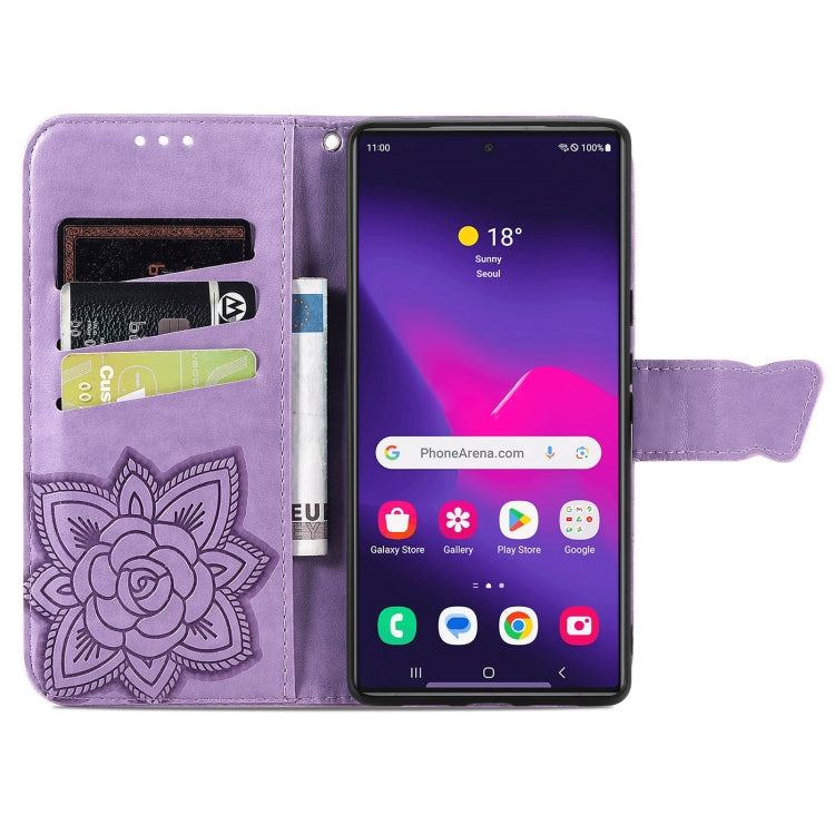 For Samsung Galaxy S25 Ultra 5G Butterfly Love Flower Embossed Leather Phone Case(Light Purple) - Galaxy S25 Ultra 5G Cases by PMC Jewellery | Online Shopping South Africa | PMC Jewellery | Buy Now Pay Later Mobicred