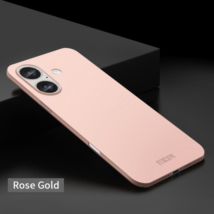 For iPhone 16 Plus MOFI Frosted PC Ultra-thin Hard Phone Case(Rose Gold) - iPhone 16 Plus Cases by MOFI | Online Shopping South Africa | PMC Jewellery | Buy Now Pay Later Mobicred