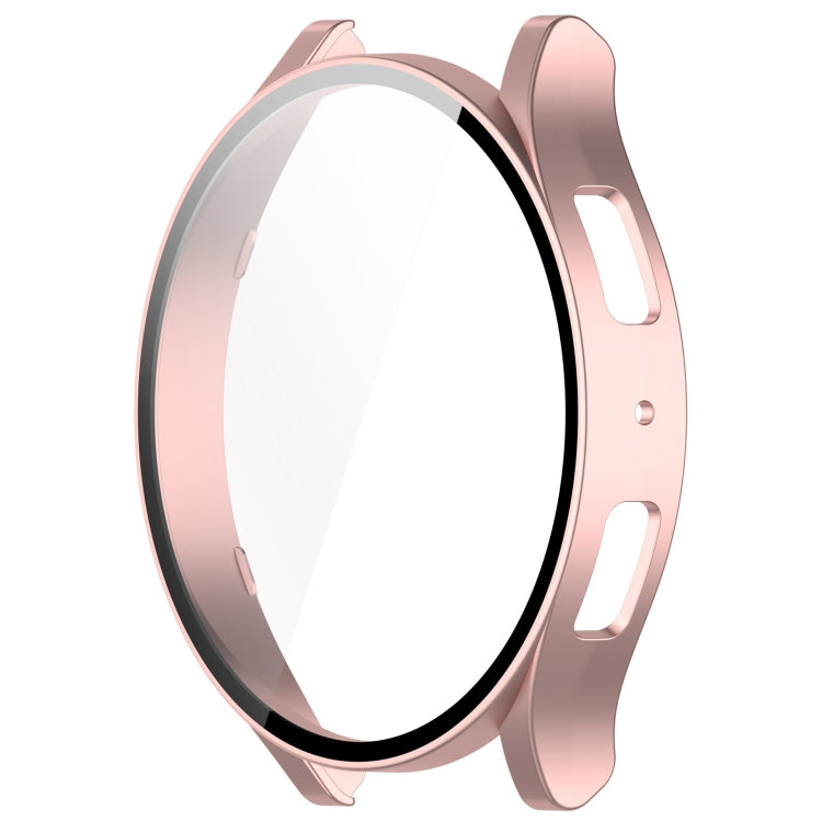 For Samsung Galaxy Watch6 40mm PC + Tempered Film Integrated Watch Protective Case(Rose Gold) - Watch Cases by PMC Jewellery | Online Shopping South Africa | PMC Jewellery