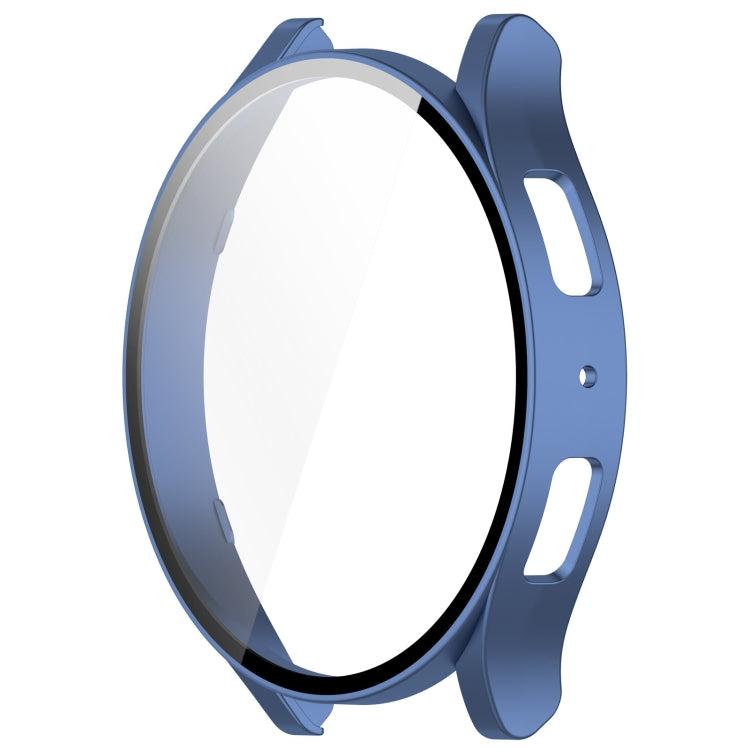 For Samsung Galaxy Watch6 44mm PC + Tempered Film Integrated Watch Protective Case(Blue) - Watch Cases by PMC Jewellery | Online Shopping South Africa | PMC Jewellery