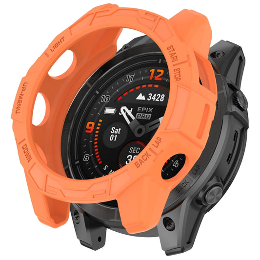 For Garmin Epix Pro 51mm / Fenix 7X / 7X Pro Armored TPU Half Wrapped Watch Protective Case(Orange) - Watch Cases by PMC Jewellery | Online Shopping South Africa | PMC Jewellery