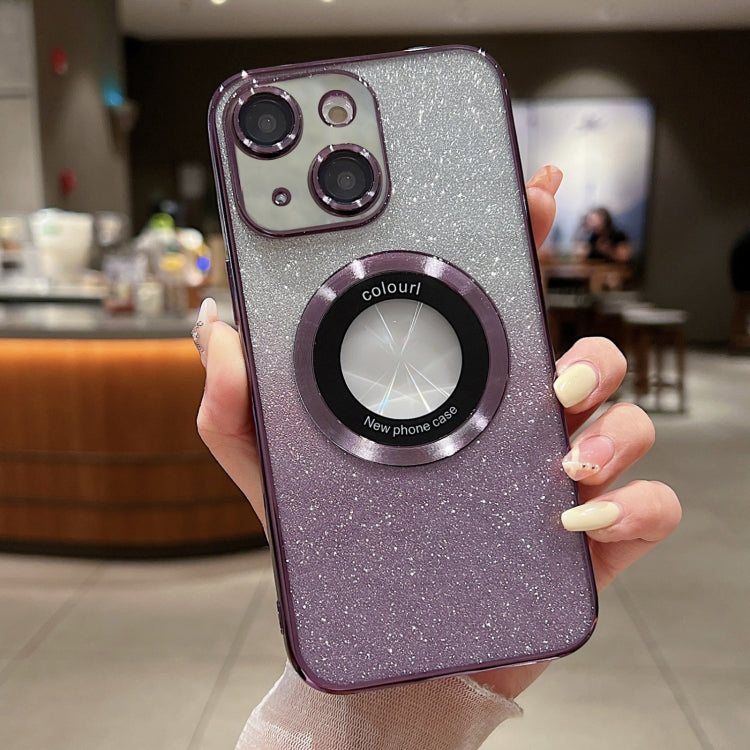 For iPhone 14 Gradient Glitter Electroplating MagSafe TPU Phone Case(Purple) - free shipping - PMC TechLife - Order now!