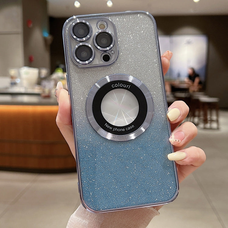 For iPhone 12 Pro Max Gradient Glitter Electroplating MagSafe TPU Phone Case(Blue) - free shipping - PMC TechLife - Order now!