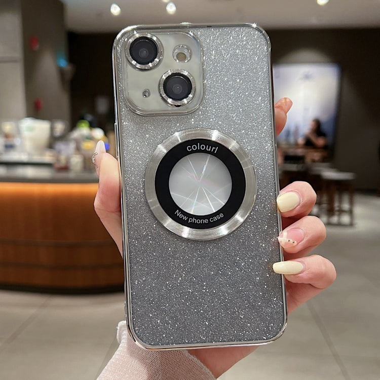 For iPhone 15 Plus MagSafe Gradient Glitter Electroplating TPU Phone Case(Silvery) - iPhone 15 Plus Cases by PMC TechLife | Online Shopping South Africa | PMC TechLife