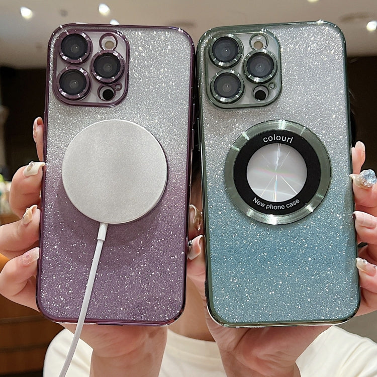 For iPhone 13 MagSafe Gradient Glitter Electroplating TPU Phone Case(Green) - iPhone 13 Cases by PMC TechLife | Online Shopping South Africa | PMC TechLife