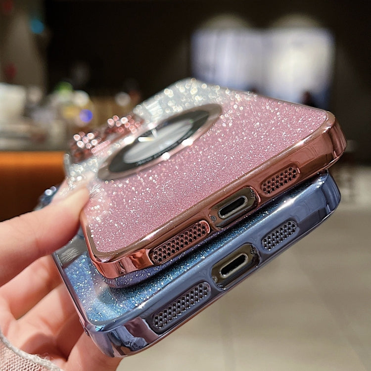 For iPhone 16 Gradient Glitter Electroplating MagSafe TPU Phone Case(Rose) - iPhone 16 Cases by PMC Jewellery | Online Shopping South Africa | PMC Jewellery | Buy Now Pay Later Mobicred