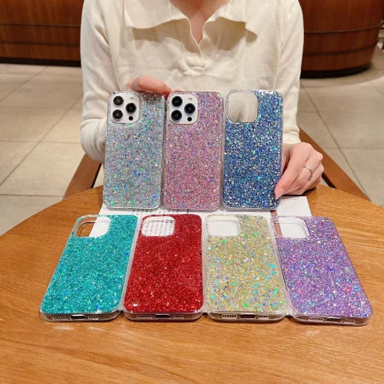 For iPhone 16e Glitter Sequins Epoxy TPU Phone Case(Red) - free shipping - PMC TechLife - Order now!