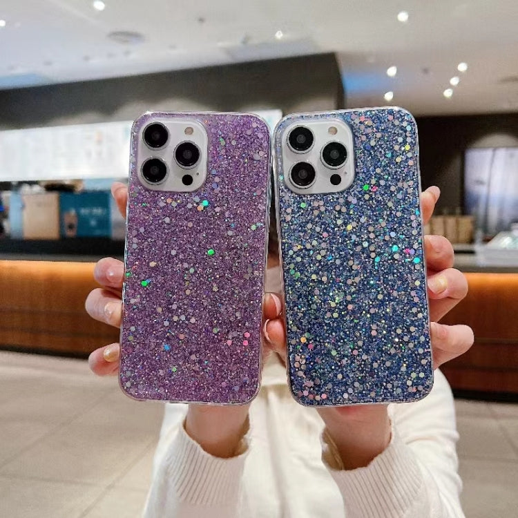 For iPhone 16e Glitter Sequins Epoxy TPU Phone Case(Purple) - iPhone 16e Cases by PMC TechLife | Online Shopping South Africa | PMC TechLife | Buy Now Pay Later Mobicred