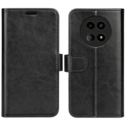 For Realme 12 5G R64 Texture Horizontal Flip Leather Phone Case(Black) - Realme Cases by PMC Jewellery | Online Shopping South Africa | PMC Jewellery | Buy Now Pay Later Mobicred