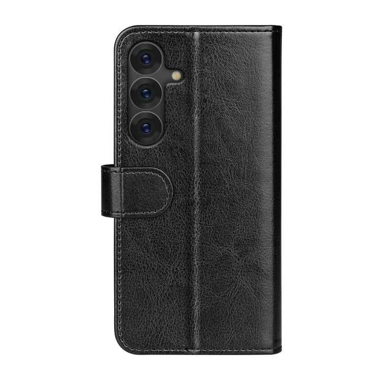 For Samsung Galaxy S25 5G R64 Texture Horizontal Flip Leather Phone Case(Black) - Galaxy S25 5G Cases by PMC Jewellery | Online Shopping South Africa | PMC Jewellery | Buy Now Pay Later Mobicred