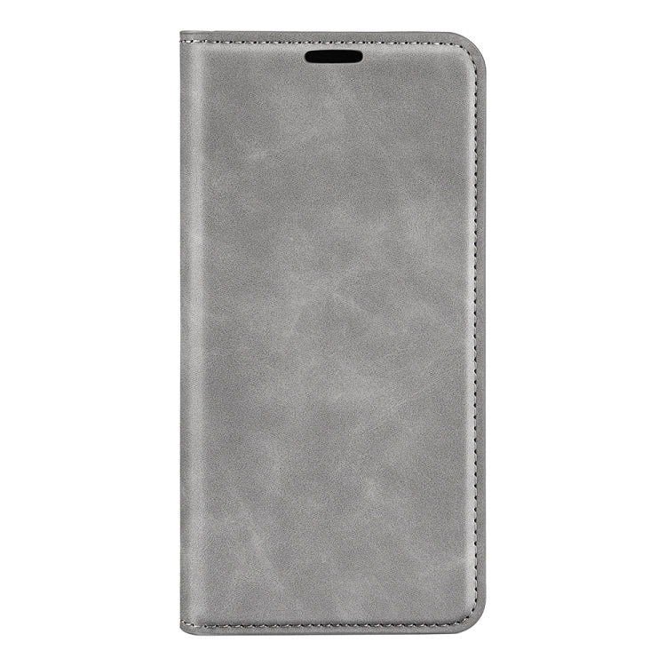 For Realme C67 4G Retro-skin Magnetic Suction Leather Phone Case(Grey) - C67 Cases by PMC TechLife | Online Shopping South Africa | PMC TechLife | Buy Now Pay Later Mobicred