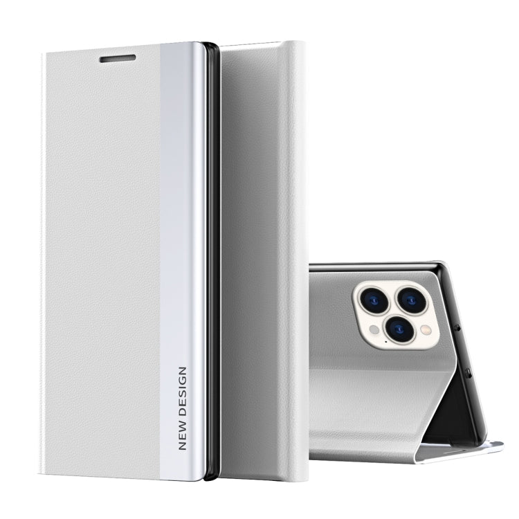 For iPhone 16 Pro Side Electroplated Adsorption Leather Phone Case(Silver) - iPhone 16 Pro Cases by PMC TechLife | Online Shopping South Africa | PMC TechLife | Buy Now Pay Later Mobicred