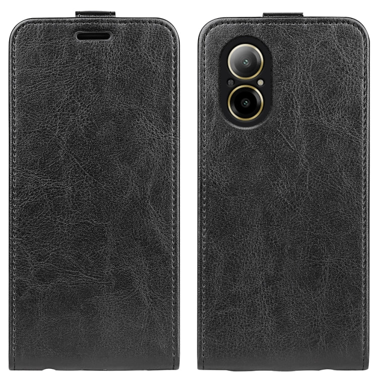 For Realme C67 4G R64 Texture Single Vertical Flip Leather Phone Case(Black) - C67 Cases by PMC Jewellery | Online Shopping South Africa | PMC Jewellery | Buy Now Pay Later Mobicred