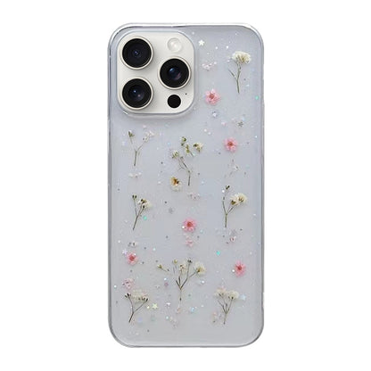 For iPhone 16 Pro Max Gypsophila Flowers Pattern TPU Protective Phone Case(Pink) - iPhone 16 Pro Max Cases by PMC Jewellery | Online Shopping South Africa | PMC Jewellery | Buy Now Pay Later Mobicred