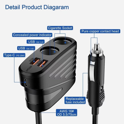 TR-31 PD 18W High Power Type-C + Dual USB QC 3.0 Fast Charger - Car Charger by PMC Jewellery | Online Shopping South Africa | PMC Jewellery | Buy Now Pay Later Mobicred