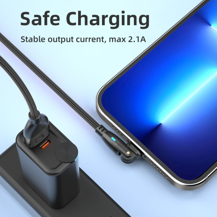 ENKAY 180 Degrees Rotating USB to 8 Pin Charging Data Cable with LED Light, Length:2m(Purple) - free shipping - PMC Jewellery - Order now!