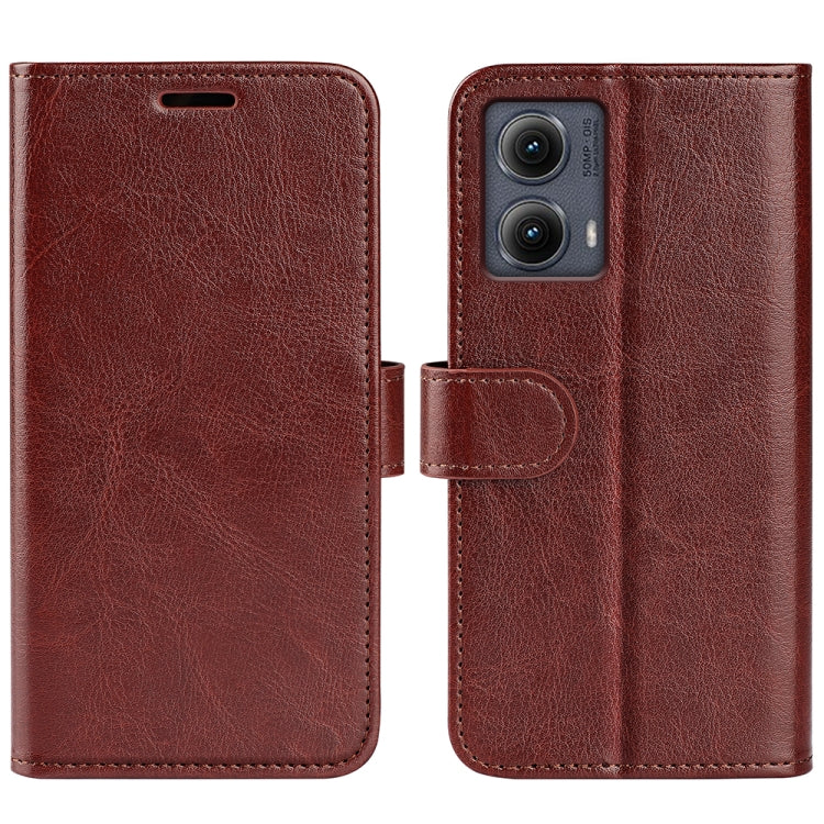 For Motorola Edge 5G 2024 R64 Texture Horizontal Flip Leather Phone Case(Brown) - Motorola Cases by PMC Jewellery | Online Shopping South Africa | PMC Jewellery | Buy Now Pay Later Mobicred