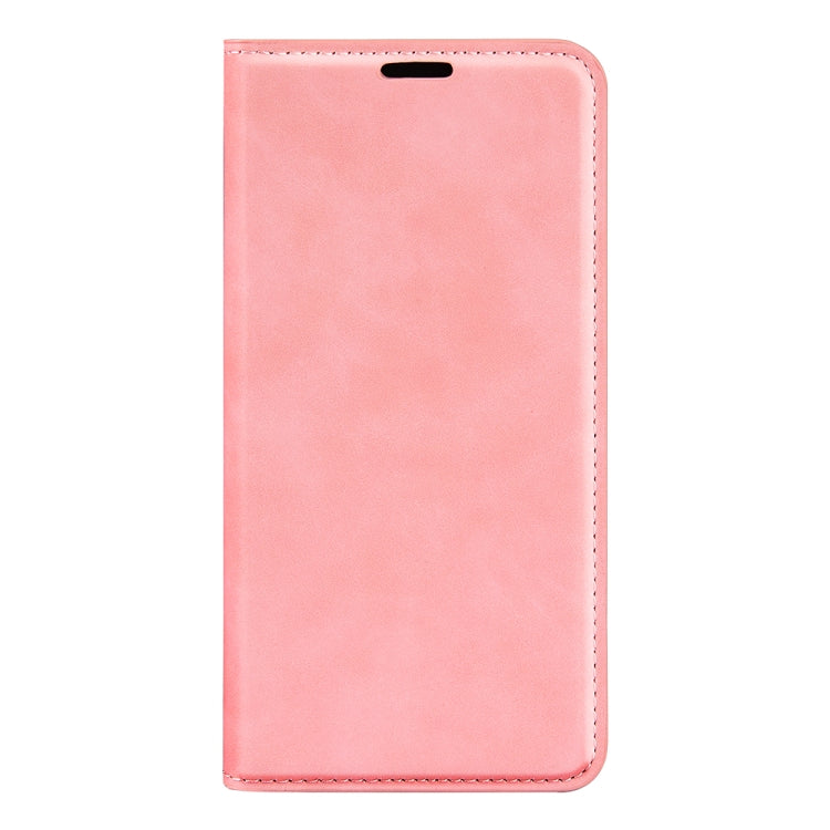 For Motorola Moto G Play 2024 Retro-skin Magnetic Suction Leather Phone Case(Pink) - Motorola Cases by PMC Jewellery | Online Shopping South Africa | PMC Jewellery | Buy Now Pay Later Mobicred