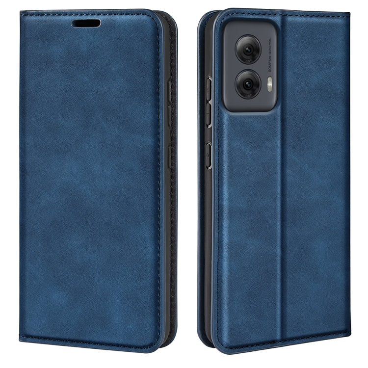 For Motorola Moto G Power 5G 2024 Retro-skin Magnetic Suction Leather Phone Case(Dark Blue) - Motorola Cases by PMC Jewellery | Online Shopping South Africa | PMC Jewellery | Buy Now Pay Later Mobicred