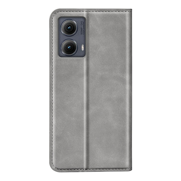 For Motorola Edge 5G 2024 Retro-skin Magnetic Suction Leather Phone Case(Grey) - Motorola Cases by PMC Jewellery | Online Shopping South Africa | PMC Jewellery | Buy Now Pay Later Mobicred