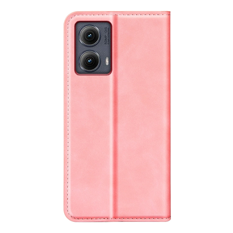 For Motorola Edge 5G 2024 Retro-skin Magnetic Suction Leather Phone Case(Pink) - Motorola Cases by PMC Jewellery | Online Shopping South Africa | PMC Jewellery | Buy Now Pay Later Mobicred