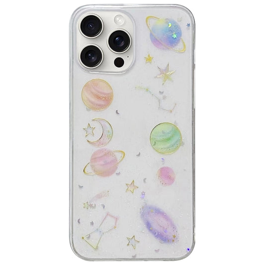 For iPhone 16 Pro Max Cosmic Star Glitter Epoxy TPU Phone Case(Transparent) - iPhone 16 Pro Max Cases by PMC Jewellery | Online Shopping South Africa | PMC Jewellery | Buy Now Pay Later Mobicred