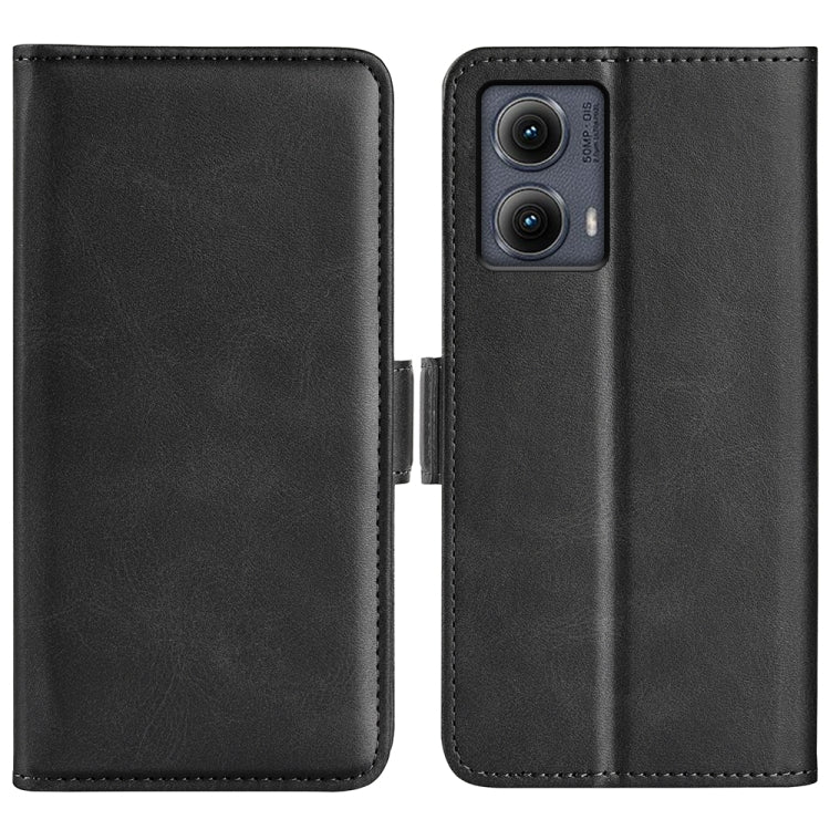 For Motorola Edge 5G 2024 Dual-side Magnetic Buckle Horizontal Flip Leather Phone Case(Black) - Motorola Cases by PMC Jewellery | Online Shopping South Africa | PMC Jewellery | Buy Now Pay Later Mobicred