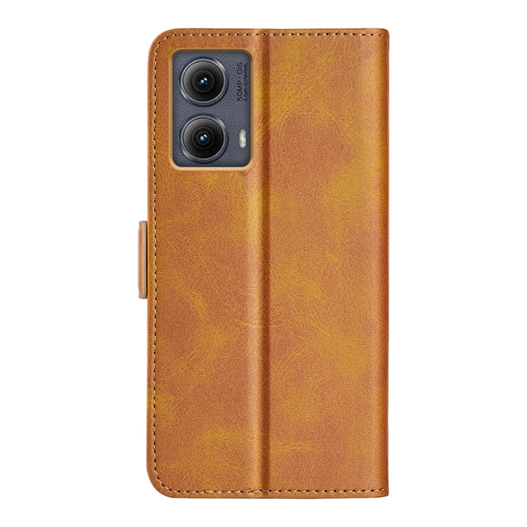 For Motorola Edge 5G 2024 Dual-side Magnetic Buckle Horizontal Flip Leather Phone Case(Yellow) - Motorola Cases by PMC Jewellery | Online Shopping South Africa | PMC Jewellery | Buy Now Pay Later Mobicred