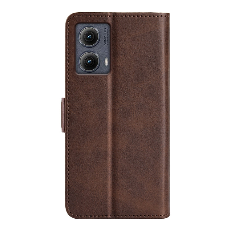 For Motorola Edge 5G 2024 Dual-side Magnetic Buckle Horizontal Flip Leather Phone Case(Brown) - Motorola Cases by PMC Jewellery | Online Shopping South Africa | PMC Jewellery | Buy Now Pay Later Mobicred