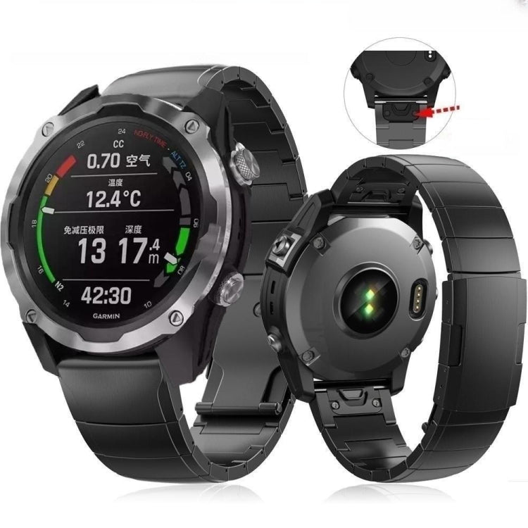For Garmin Epix Pro 47mm 22mm Titanium Alloy Quick Release Watch Band(Black) - Watch Bands by PMC TechLife | Online Shopping South Africa | PMC TechLife