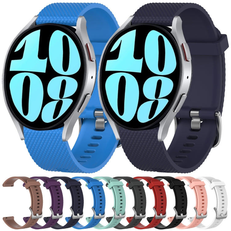 For Samsung  Galaxy Watch 4 Classic 42mm 20mm Diamond Textured Silicone Watch Band(Sky Blue) - Watch Bands by PMC Jewellery | Online Shopping South Africa | PMC Jewellery