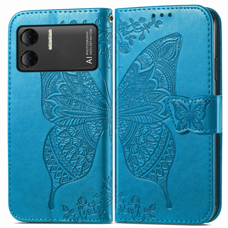 For DOOGEE X98 Pro / X98 Butterfly Love Flower Embossed Leather Phone Case(Blue) - Doogee Cases by PMC Jewellery | Online Shopping South Africa | PMC Jewellery | Buy Now Pay Later Mobicred