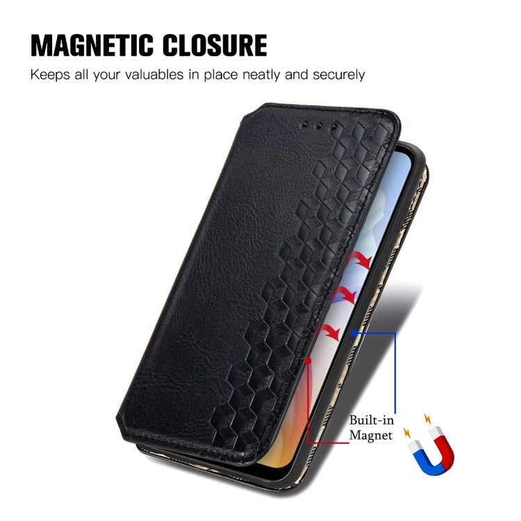 For DOOGEE X98 Pro / X98 Cubic Grid Pressed Magnetic Leather Phone Case(Black) - Doogee Cases by PMC Jewellery | Online Shopping South Africa | PMC Jewellery | Buy Now Pay Later Mobicred