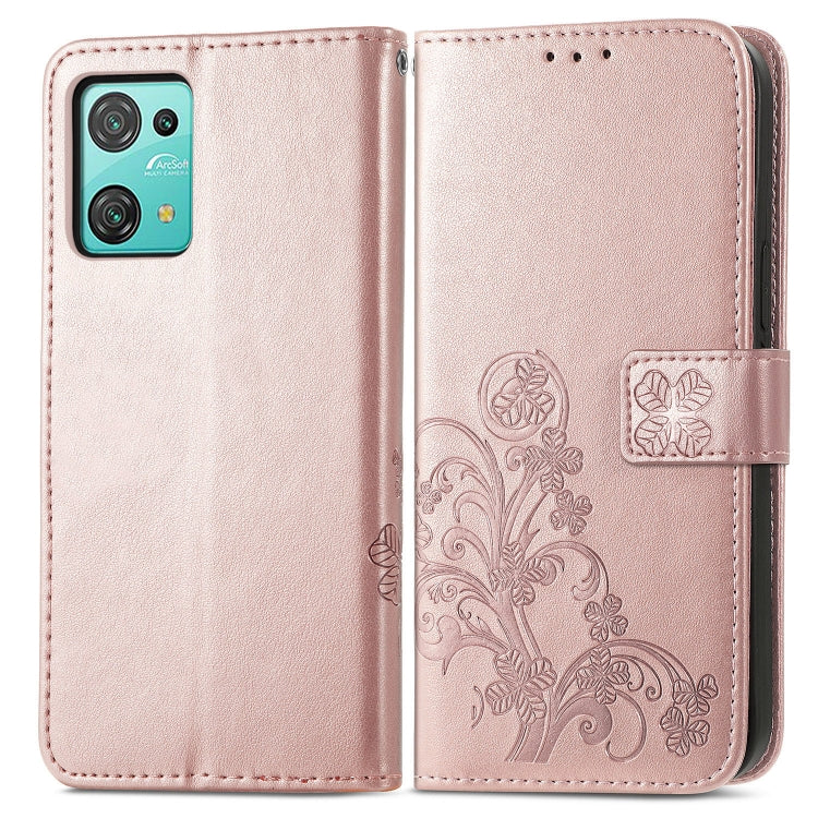 For Blackview Oscal C30 Pro Four-leaf Clasp Embossed Buckle Leather Phone Case(Rose Gold) - More Brand by PMC Jewellery | Online Shopping South Africa | PMC Jewellery