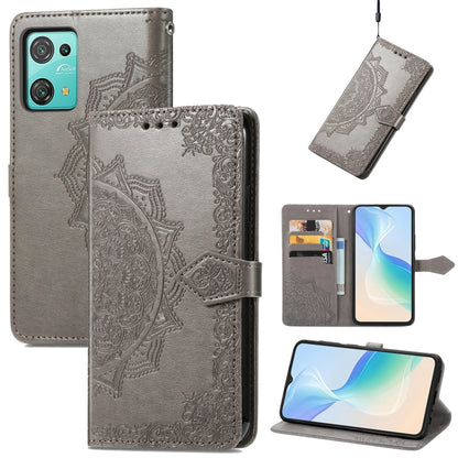 For Blackview C30 Mandala Flower Embossed Leather Phone Case(Gray) - More Brand by PMC Jewellery | Online Shopping South Africa | PMC Jewellery