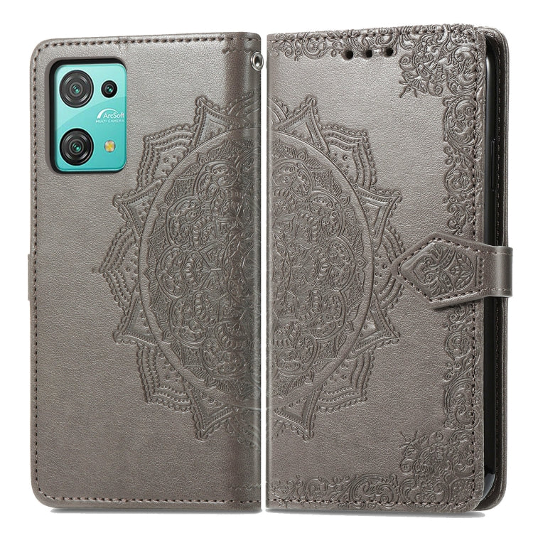 For Blackview C30 Mandala Flower Embossed Leather Phone Case(Gray) - More Brand by PMC Jewellery | Online Shopping South Africa | PMC Jewellery