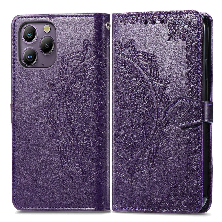 For Blackview A96 Mandala Flower Embossed Leather Phone Case(Purple) - More Brand by PMC Jewellery | Online Shopping South Africa | PMC Jewellery