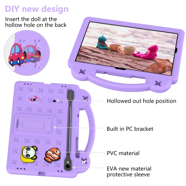 For Samsung Galaxy Tab S9 X710/X716B Handle Kickstand Children EVA Shockproof Tablet Case(Light Purple) - Galaxy Tab S9 Cases by PMC Jewellery | Online Shopping South Africa | PMC Jewellery | Buy Now Pay Later Mobicred