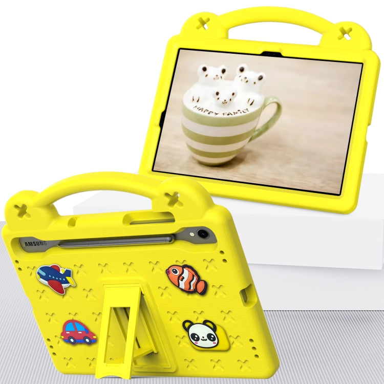 For Samsung Galaxy Tab S9 X710/X716B Handle Kickstand Children EVA Shockproof Tablet Case(Yellow) - Galaxy Tab S9 Cases by PMC Jewellery | Online Shopping South Africa | PMC Jewellery | Buy Now Pay Later Mobicred