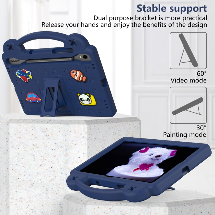 For Samsung Galaxy Tab S9 X710/X716B Handle Kickstand Children EVA Shockproof Tablet Case(Navy Blue) - Galaxy Tab S9 Cases by PMC Jewellery | Online Shopping South Africa | PMC Jewellery | Buy Now Pay Later Mobicred