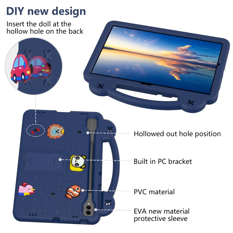 For Samsung Galaxy Tab S9+ 12.4 X810 Handle Kickstand Children EVA Shockproof Tablet Case(Navy Blue) - Galaxy Tab S9+ Cases by PMC Jewellery | Online Shopping South Africa | PMC Jewellery | Buy Now Pay Later Mobicred