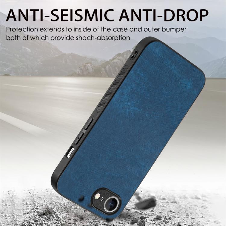 For iPhone 16e Vintage Leather PC Back Cover Phone Case(Blue) - iPhone 16e Cases by PMC TechLife | Online Shopping South Africa | PMC TechLife | Buy Now Pay Later Mobicred