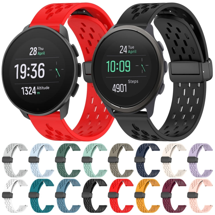 For SUUNTO 9 Peak Pro 22mm Folding Magnetic Clasp Silicone Watch Band(Blue) -  by PMC TechLife | Online Shopping South Africa | PMC TechLife