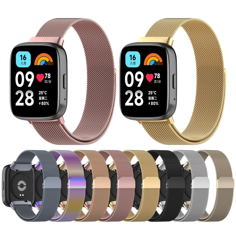 For Redmi Watch 3 Active Milan Magnetic Steel Mesh Watch Band(Silver) - Watch Bands by PMC TechLife | Online Shopping South Africa | PMC TechLife